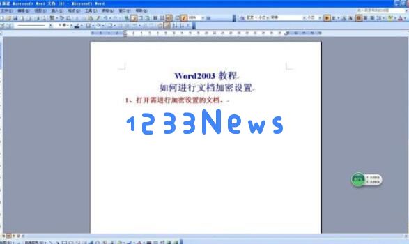 word2003设置密码的详细步骤