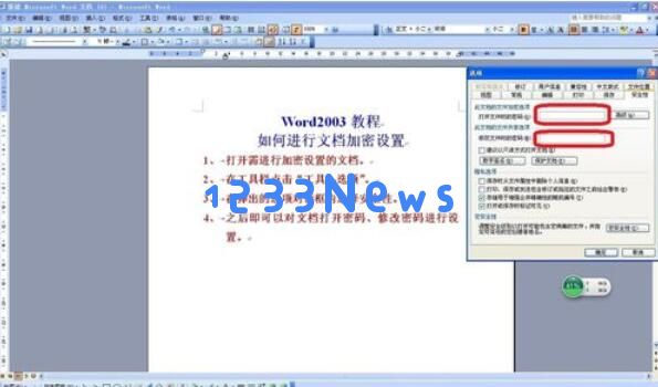 word2003设置密码的详细步骤