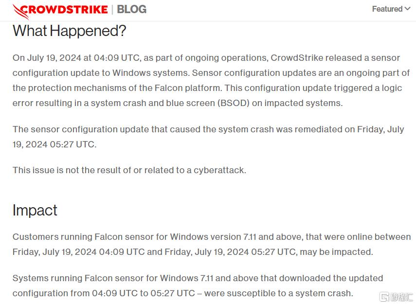 引发全球IT大崩溃，Crowdstrike究竟是啥？马斯克怒删软件，木头姐入场”抄底“_实时热点
